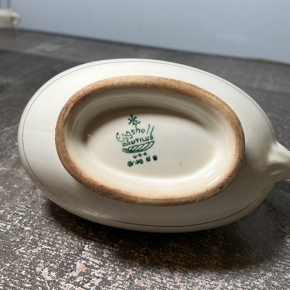 Homer Laughlin Fine China Vintage 1946 Eggshell Gravy Boat by Nautilus - Picture 7 of 7